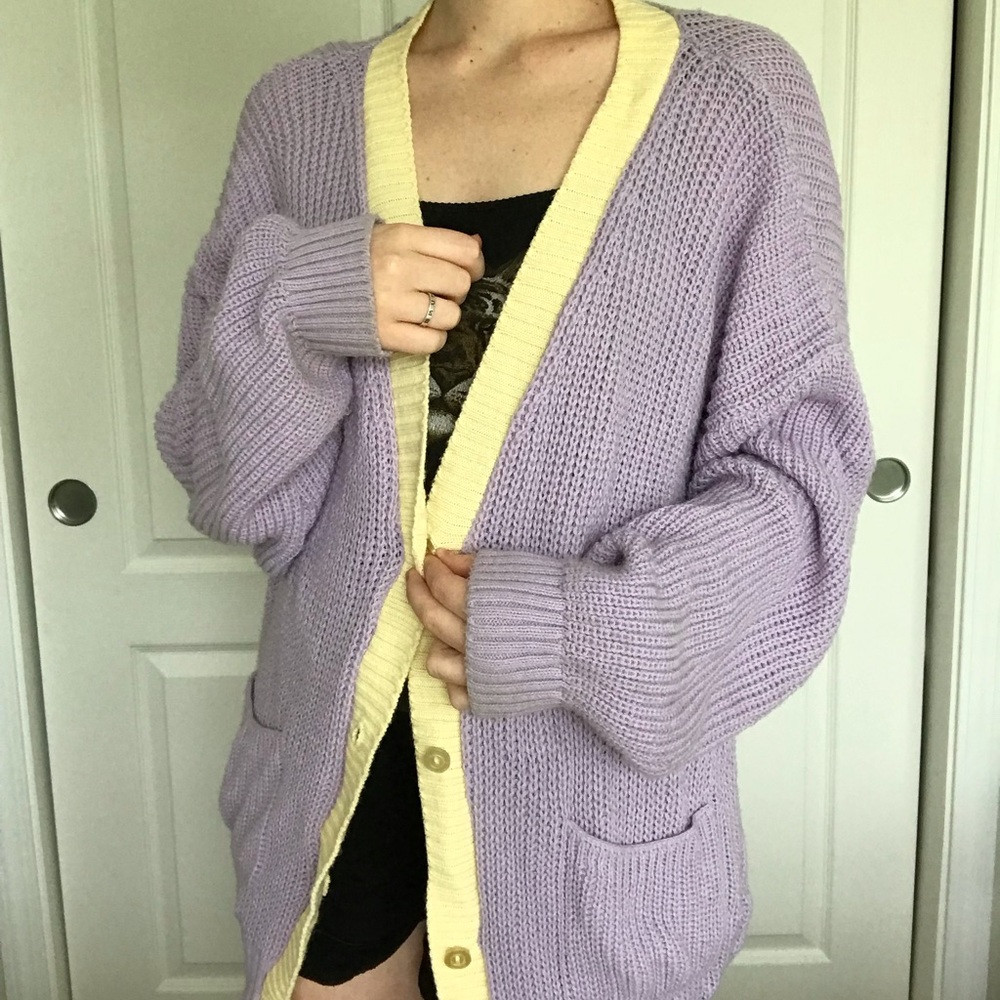 Lavender Cardigan with pockets